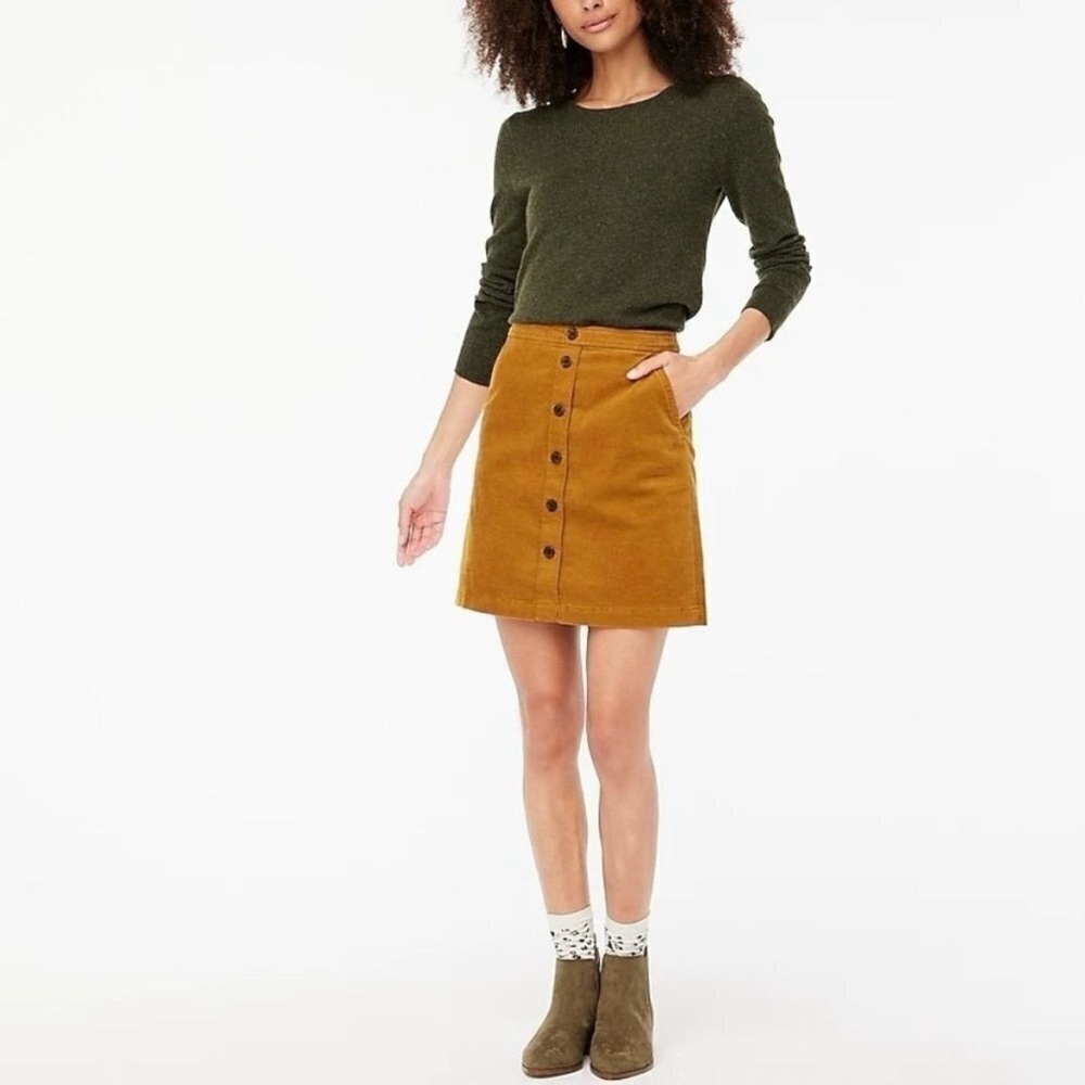 J. Crew Golden Buttoned Mini Skirt